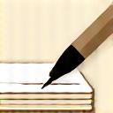 Icona stilizzata di una penna che scrive su un quaderno.